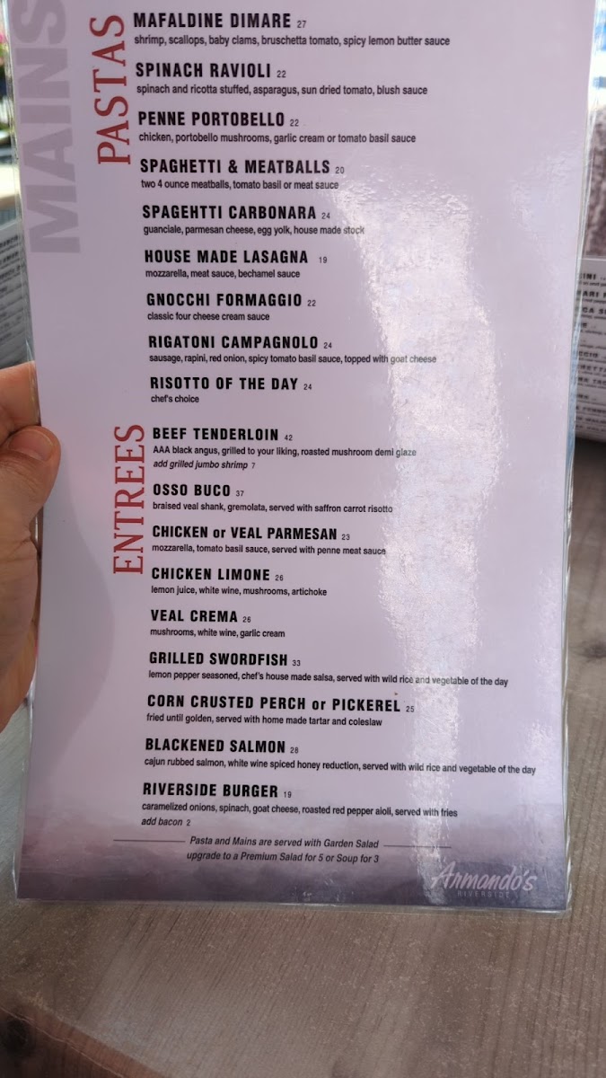 Menu Armando's Pizza - Riverside Dr E-3